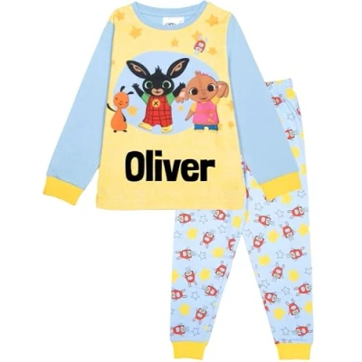 Image of Bing Personalised Pyjama for Kids Long Sleeve Winter PJ Soft and Comfortable Gift Boys Girls Set Age 5/6 Blue