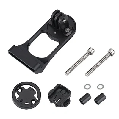 Image of VGEBY Bicycle Computer Mount, Aluminum Alloy Bike Stem Extension Holder for GPS/Stopwatch/Sports Camera(Black) Sportinggoods Racking And Storage