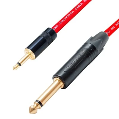 Image of Mono Mini Jack to Lead. 3.5mm 6mm Cable. Guitar. (8m, Red)