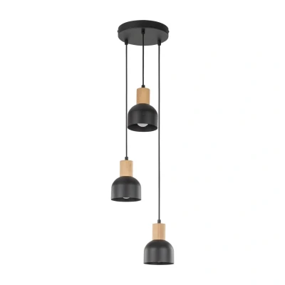 Image of Cairo Cluster Pendant Ceiling Light Black 3xE27