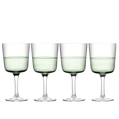Image of Royal Doulton 1815 Green Wine Glass Set of 4