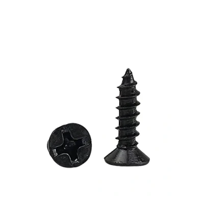 Image of 100pcs Cross Countersunk Flat Head Self tapping Screw M1, M1.2, M1.4, M1.5 Black Carbon Steel(10mm x100pcs,M1)