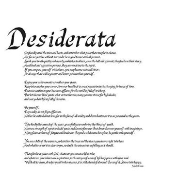 Image of Wee Blue Coo Desiderata Go Placidly Amid Noise Haste Quote Typography Ehrmann Art Print Poster Wall Decor 12X16 Inch