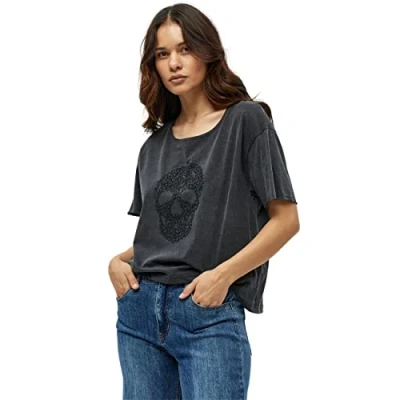 Image of Desires Women&#039;s Amina 2/4 Sleeve Dropshoulder T Shirts UK Autumn Tshirt Size S, 9000 Black, S