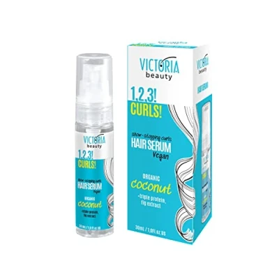 Image of Victoria Beauty 1,2,3! Protein Hair Treatment for Curly with Triple Protein, Coconut, and Fig Wavy Serum Anti Frizz Effect, 30ml