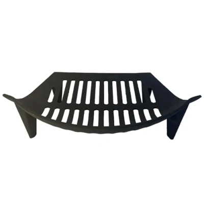 Image of Heavy Duty 16 Inch Grate Conventional Large Cast Iron Sturdy Fireplace Accessory Fire Coal Log Grate, Metal Black for Fireback
