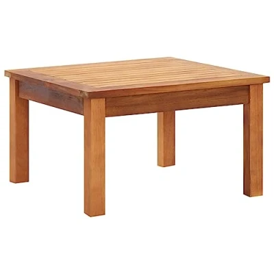 Image of vidaXL Garden Coffee Table Outdoor Friendly, Sturdy Solid Acacia Wood Construction, Slatted Design, Easy Assembly and Natural Oil Finish