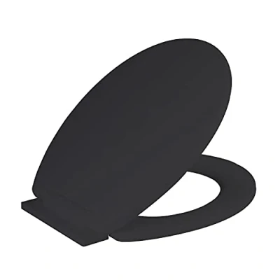 Image of Ram® Black Soft Close Toilet Seat with Adjustable Hinges LOO Quick Release Easy Clean Bathroom