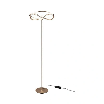Image of Charivari Modern LED Integrated Floor Lamp Brass Matt 3000K with Footswitch UK Stock