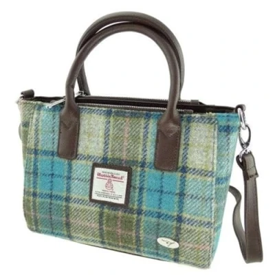 Image of Glen Appin of Scotland Harris Tweed Tote Handbag LB1228 Brora (Col 122 Turquoise)