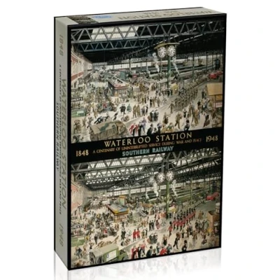Image of Waterloo Station 1000 Piece Jigsaw Puzzle Historical World War Sustainable for Adults Premium 100% Recycled Board Great Gift Gibsons Games