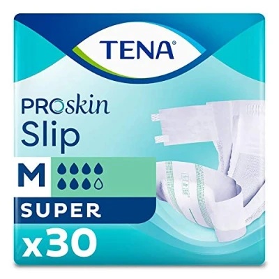 Image of TENA ProSkin Incontinence Slip Super Medium, 30 Count, White, (Pack of 1)