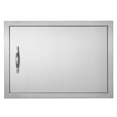 Image of VEVOR BBQ Access Door, 610x432 mm Single Outdoor Kitchen Stainless Steel Flush Mount Wall Vertical Door with Handle, for Island, Grilling Station, Outside Cabinet