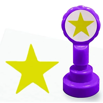 Image of Gold Star Pre Inked School Teachers Positive Feedback Marking Stamper Stamp 25mm Primary Teaching Services
