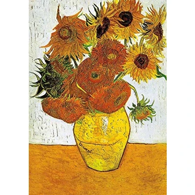 Image of Jigsaw Puzzles for Adults 1000 Piece Sunflowers by Vincent Van Gogh 27.56 x 19.69 Inch Art Educational Pieces
