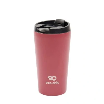 Image of ECO CHIC Reusable Thermal Coffee Cup Stainless Steel Leakproof Insulated 330ml Travel Mug (Solid Red)