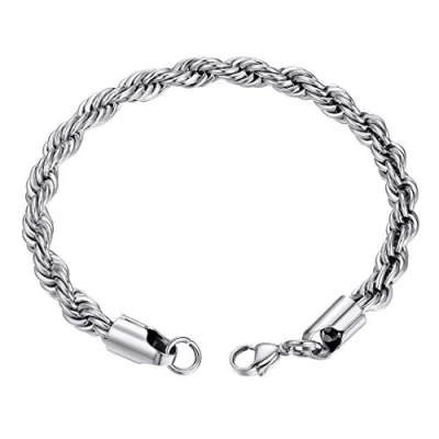 Image of GOLDCHIC JEWELRY 6mm Rope Chain Bracelet, 316L Stainless Steel Chunky Link for Men, 21CM