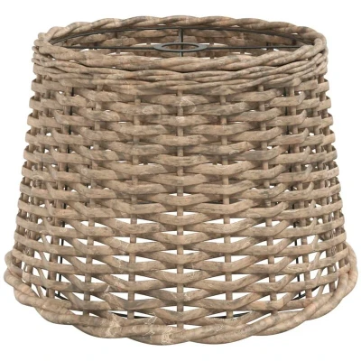 Image of &#039;vidaXL Handcrafted Wicker Ceiling Lamp Shade, Brown Natural Material Pendant Light Fixture for Home Decor