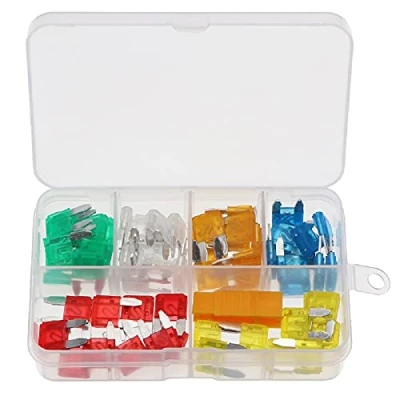 Image of Car Fuse, 60 Pcs Fuses Assorted, Assorted Auto truck Blade replacement Assortment 5A/10A/ 15A/ 20A/ 25A/ 30A, marine SUV fuse with storage box