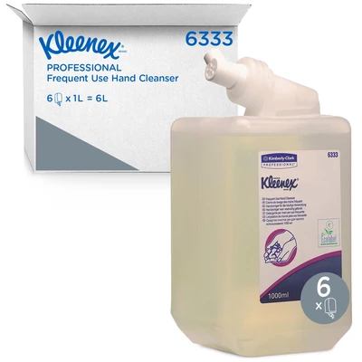 Image of Kleenex 6333, Frequent Use Hand Soap, Frangrance Free Cleanser, Clear, 1 x Litre Refill Cassette