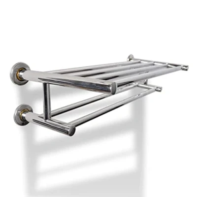 Image of vidaXL Stainless Steel Wall Mounted Towel Rack with Multiple Tubes for Bathroom, Easy to Install, Versatility in Space Optimization and Superior Strength