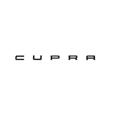 Image of Seat 5FA853687A041 lettering Cupra logo tuning emblem, glossy black.