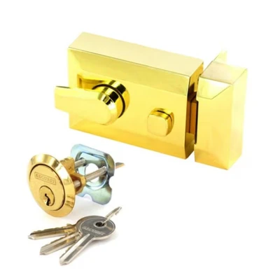 Image of Securit Pol Brass DL nightlatch STD, Silver
