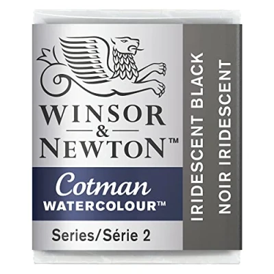 Image of Winsor &amp; Newton Watercolour Paint, Iridescent Black, Half PAN