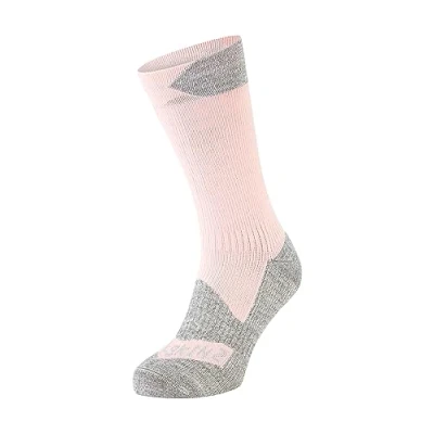 Image of SEALSKINZ unisex Raynham Sock, Rosa/gris piedra.,