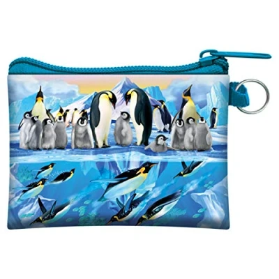 Image of 3D LiveLife Coin Purse Penguin Plunge from Deluxebase. Lenticular Purse. Cash, and Card Holder with Secure Zip Featuring Artwork Licensed Renowned Michael Searle
