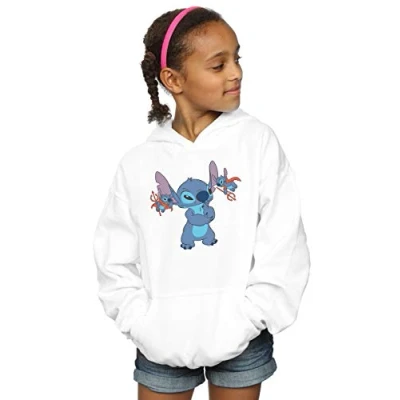 Image of Disney Girls Lilo and Stitch Little Devils Hoodie White 12 13 Years