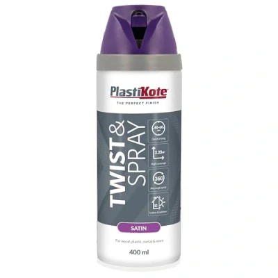 Image of Plasti kote 22116 400ml Premium Spray Paint Satin Sumptuous Purple