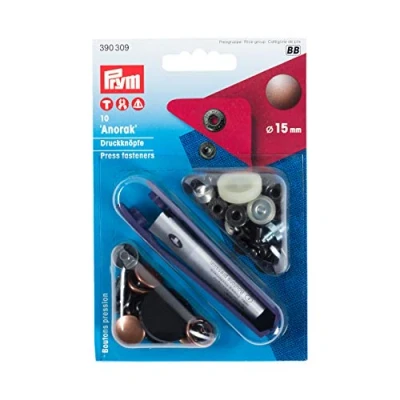 Image of Prym Non Sew Press Fasteners, Metal, Gold, 15 mm, altkupfer, 10 Stück