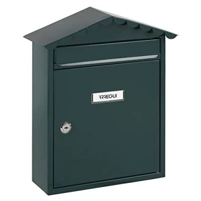 Image of Arregui Visit Outdoor Letterbox (Steel, 360 x 300 110 mm), Green, E5743