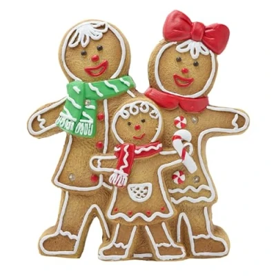 Image of The Seasonal Gift Co LED Gingerbread Family 34.5cm Illuminated Decorative Figurine Santa &amp; Friends Whimsical Christmas Home Decor Homeware Gifting Present for Xmas, Festive Season Noel.