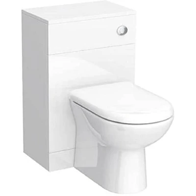Image of VeeBath Sphinx WC and Back to Wall Toilet, Ceramic D Shape Soft Close Toilet Seat, Concealed Cistern for Bathroom Gloss White