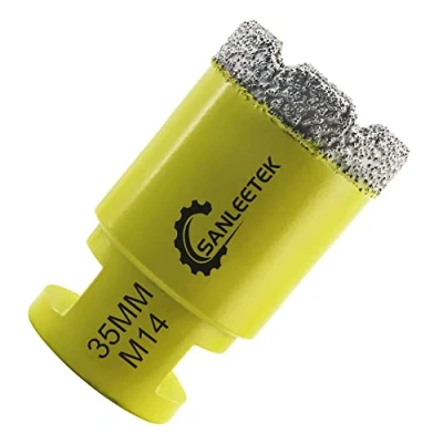 Image of Diamond Tile Drill Bits 35mm SANLEETEK Vacuum Brazed Hole Saw for Ceramic Porcelain Marble Granite M14 Thread