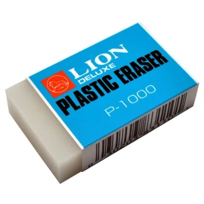 Image of LION Translucent White Big Plastic Eraser, 1 Eraser (P 1000)