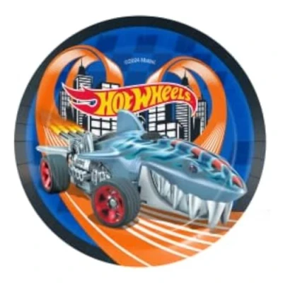 Image of BeenSmile, 8 HOT Wheels 18 CM Plates, Disposable Children&#039;s Birthday Party Themed Decoration Items