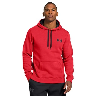 Image of Under Armour Rival Cotton Hoody Men&#039;s Risk Red / Black Medium
