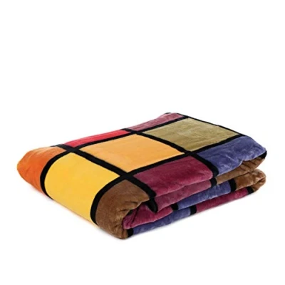 Image of Gözze Soft Blanket, Cashmere Feel, High Fabric Weight 500 g/m², Antigua, 150 x 200 cm Green /Anthracite/White