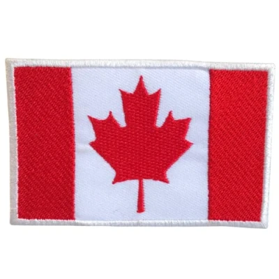 Image of Canadian Country Flag Iron Sew on Embroidered Patch