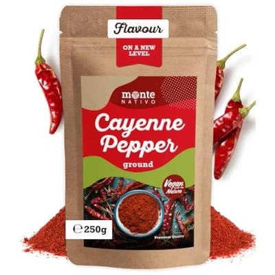 Image of Cayenne Pepper ground Monte Nativo (250g) Finely Hot Powder Gently dried, aromatic ideal for Cooking