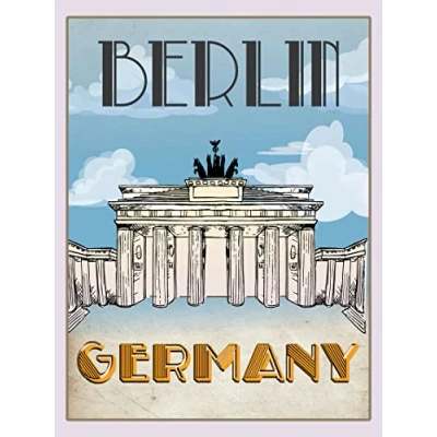 Image of Berlin Germany,12 * 8 Inches Vintage Funny Poster Wall Decor Art Gift Retro Picture Metal Sign
