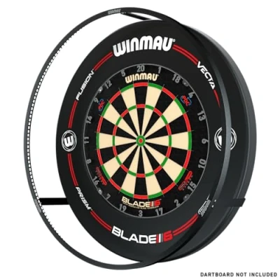 Image of WINMAU Plasma Dartboard Light Bundle Black 360 Degree with Pro Line Dart Board Surround