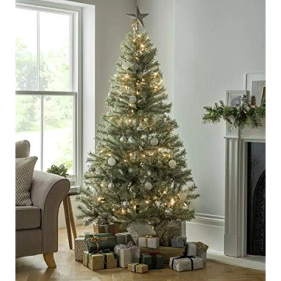 Image of Home 6ft Snowy Mixed Frost Christmas Tree Green