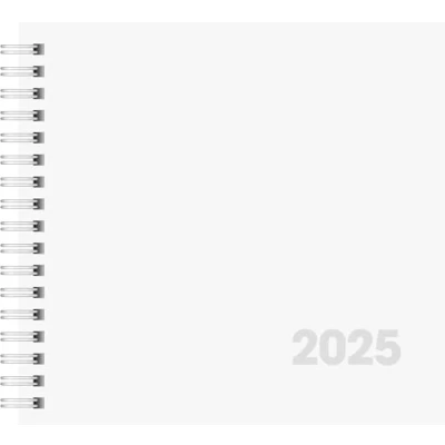 Image of BRUNNEN Book Calendar Model 762 (2025), 2 Pages = 1 Week, 162 x 150 mm, 128 Pages, Cardboard Envelope, White
