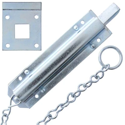 Image of Spring Pull Chain Bolt 18&quot; Zinc Latch for Heavy Duty Door Security Gate Shed Barn Wall Ceiling Floor Lock