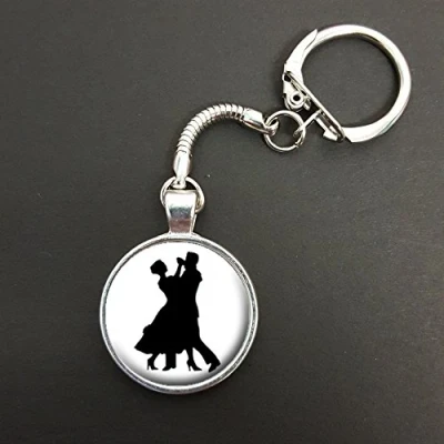 Image of Ballroom Dancing Pendant On A Snake Keyring Gift N13