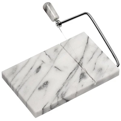 Image of White Marble Cheese Slicer Cutter Peeler Board with Replacement Wires